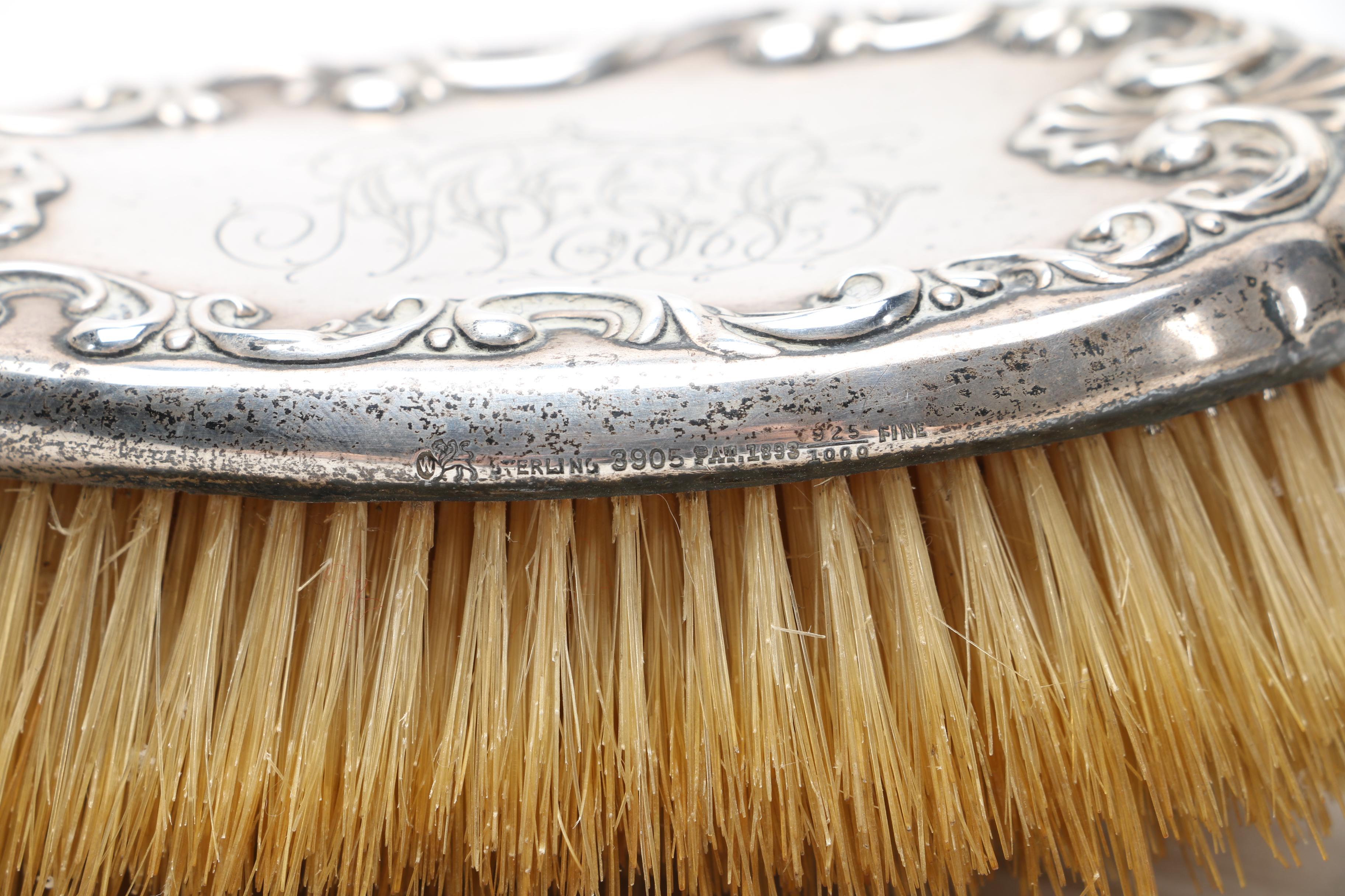 Whiting Manufacturing Co. Sterling Silver Mirror and Brushes