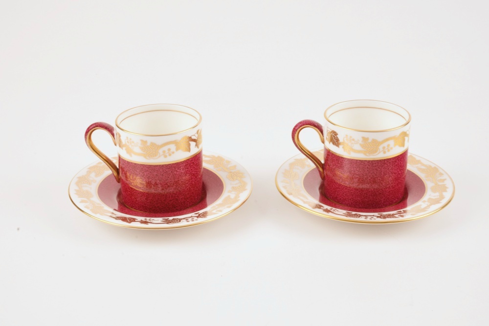 Wedgewood "Whitehall" Dessert Set for Twelve in Powder Ruby