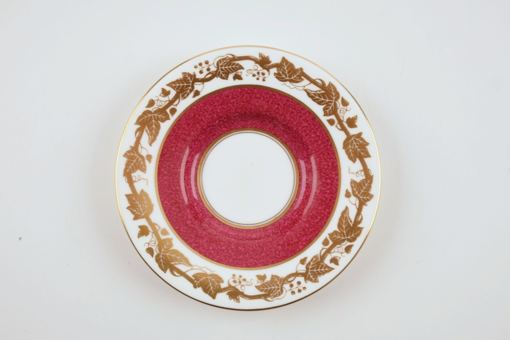 Wedgewood "Whitehall" Dessert Set for Twelve in Powder Ruby