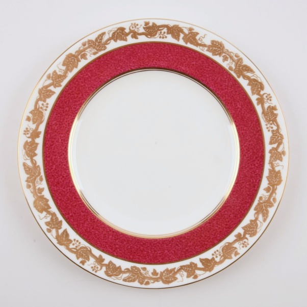 Wedgewood "Whitehall" Dessert Set for Twelve in Powder Ruby