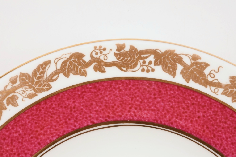 Wedgewood "Whitehall" Dessert Set for Twelve in Powder Ruby