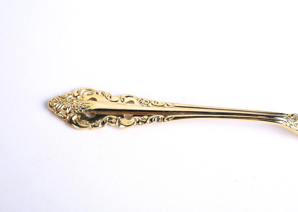 Wallace "Antique Baroque" Gold Plate Flatware Service for Twelve