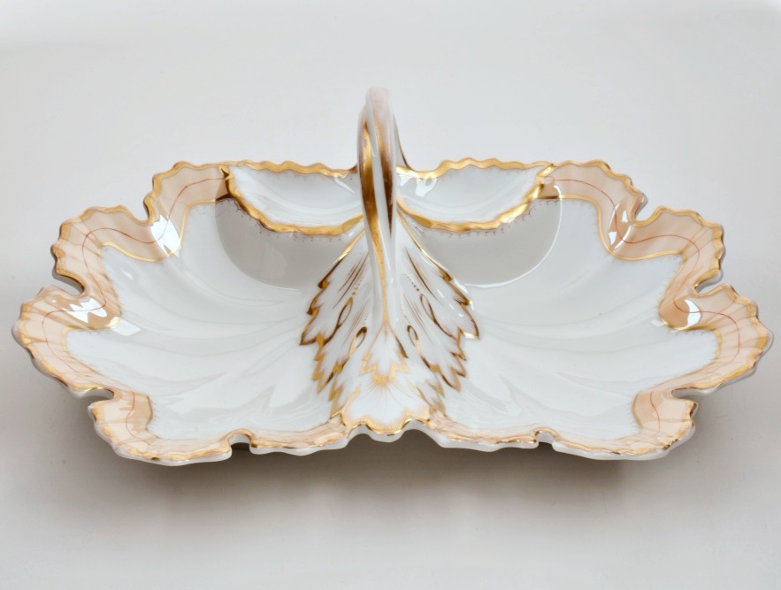 Antique Krister Porzellan Porcelain Divided Serving Dish