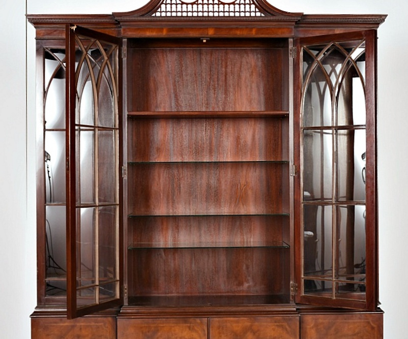 20th Century Baker Mahogany Breakfront China Cabinet