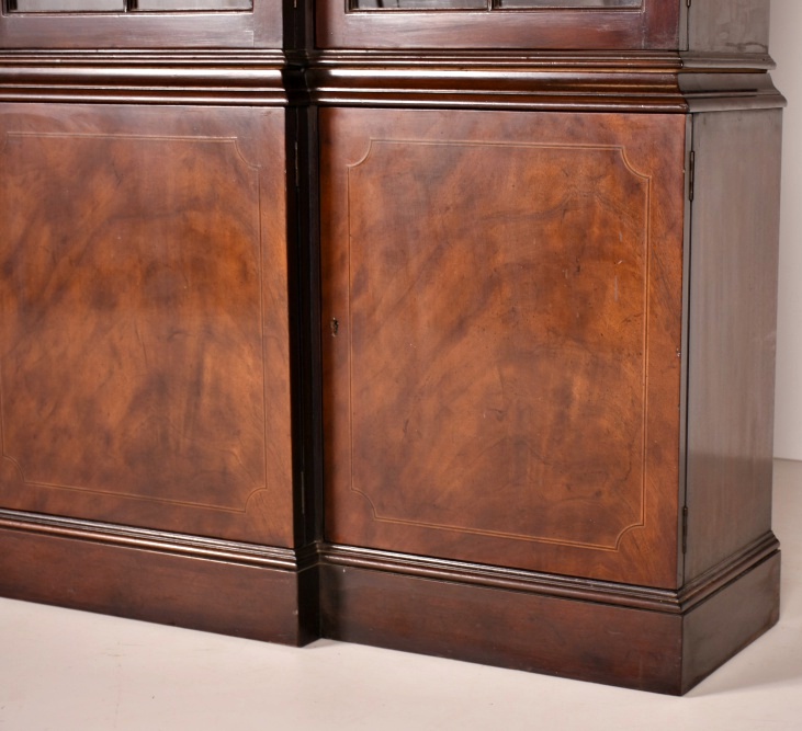 20th Century Baker Mahogany Breakfront China Cabinet