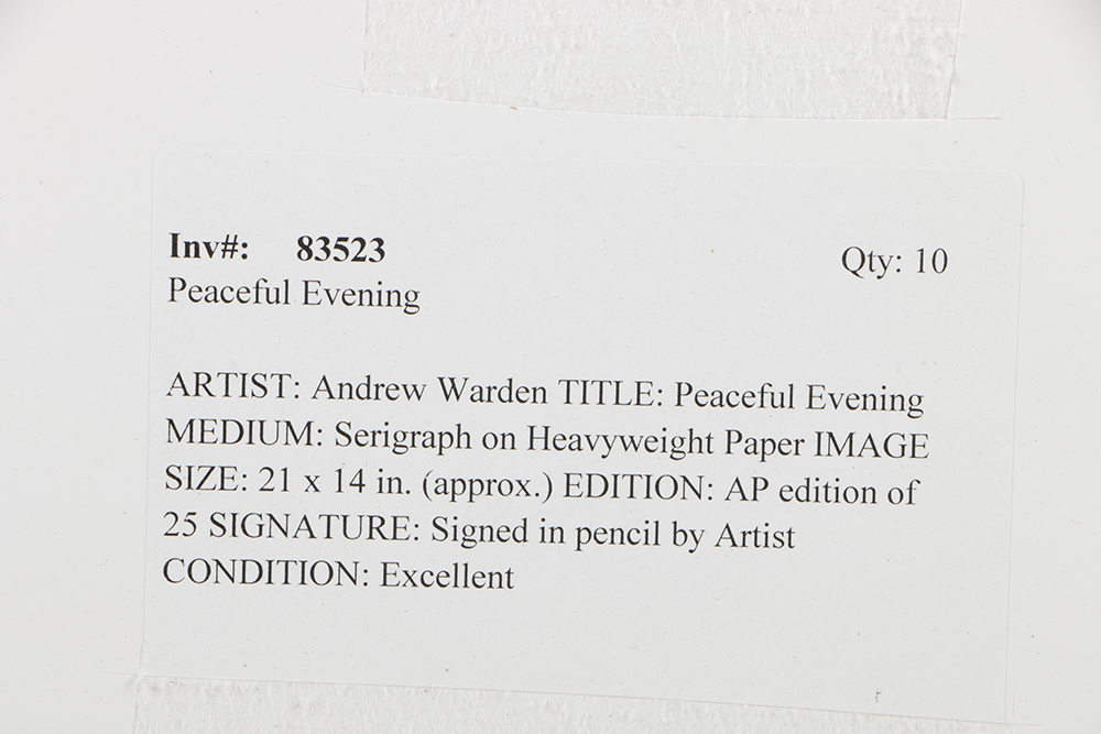 Andrew Warden Artist's Proof Giclée Print on Paper "Peacefull Evening"