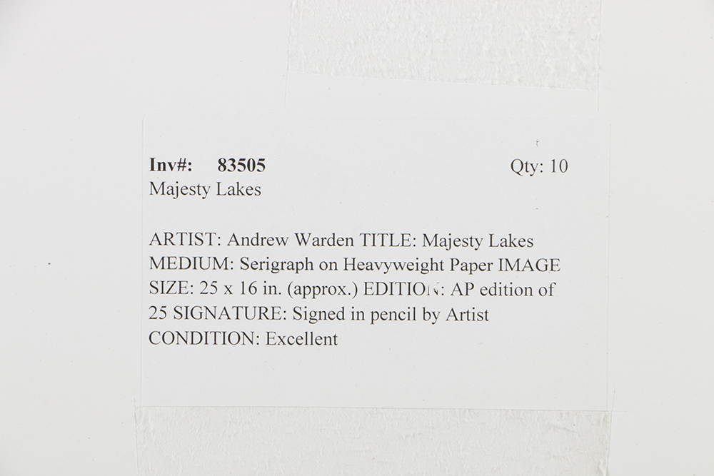 Andrew Warden Artist's Proof Giclée Print on Paper "Majesty Lake"