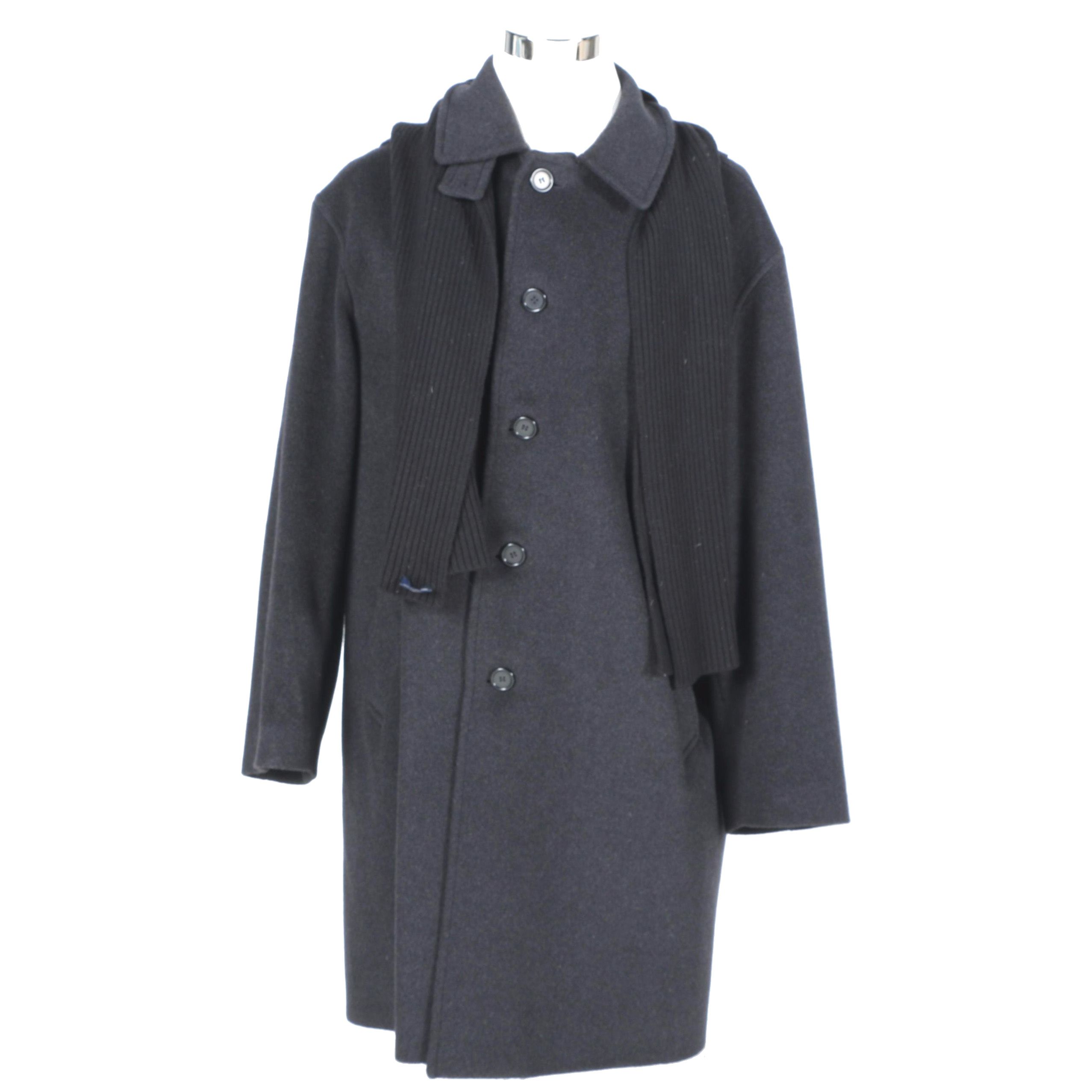 Men's Brooks Brothers Wool Coat and 346 Scarf