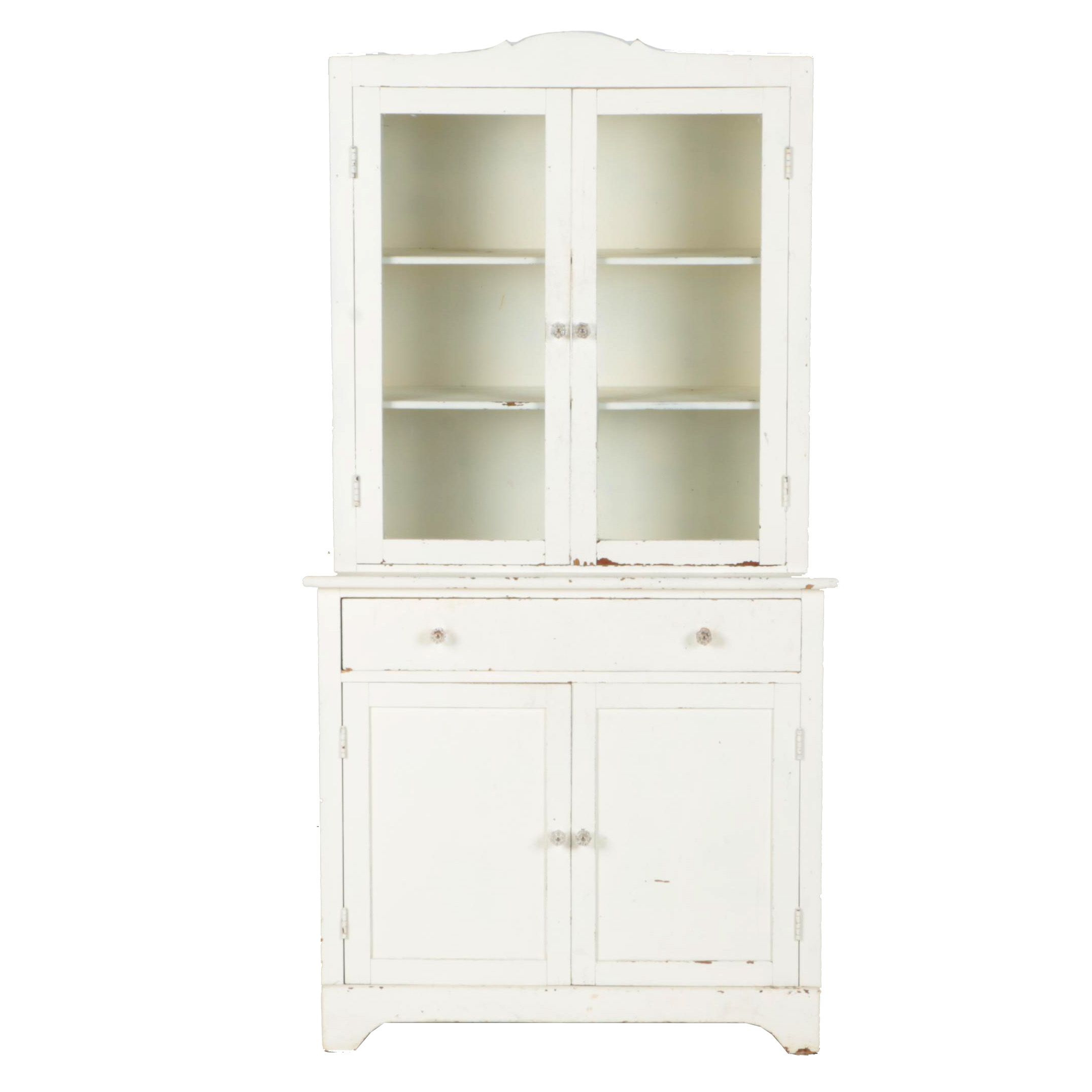 Vintage White China Cabinet