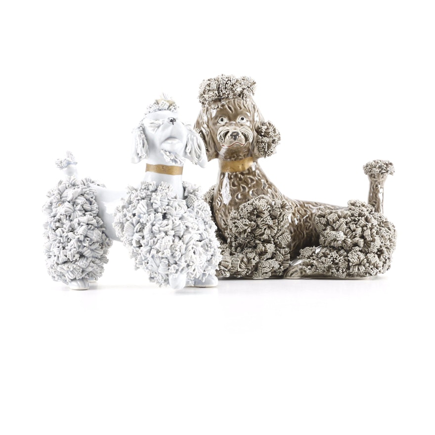 Ceramic Poodle Figurines