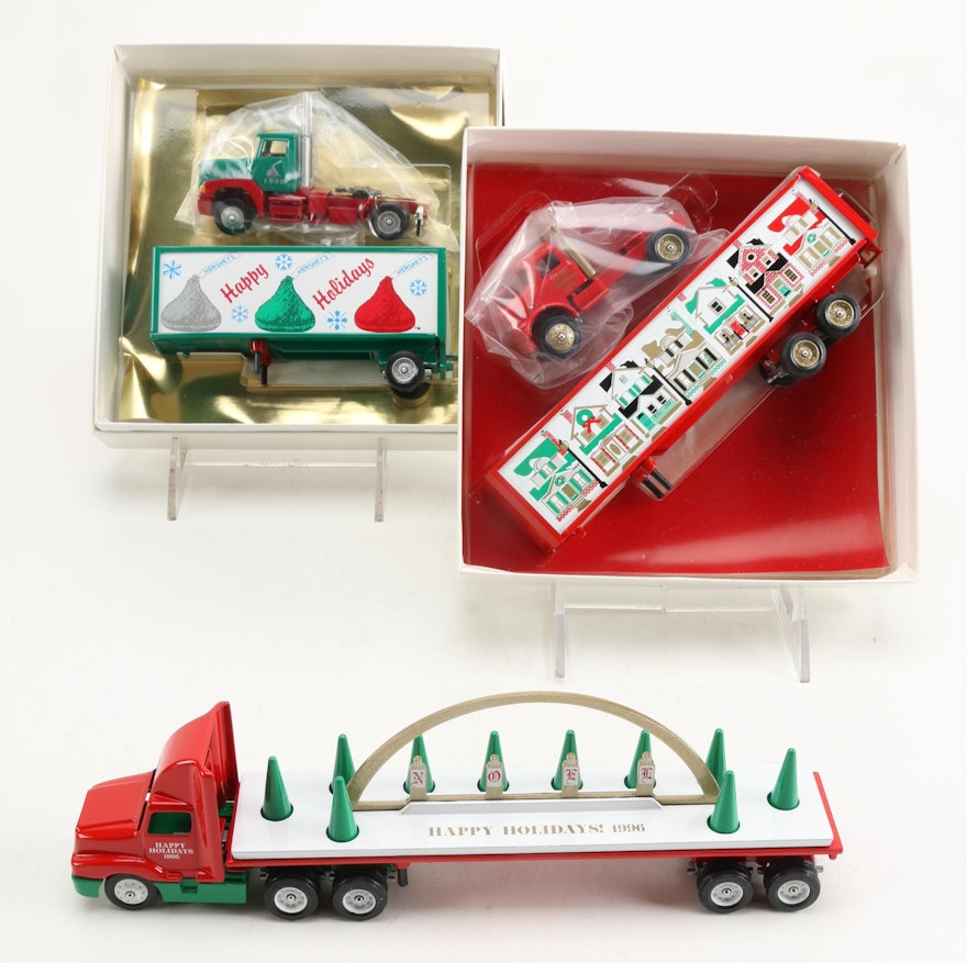 Winter Holiday Theme Winross Matchbox Semi-Trucks