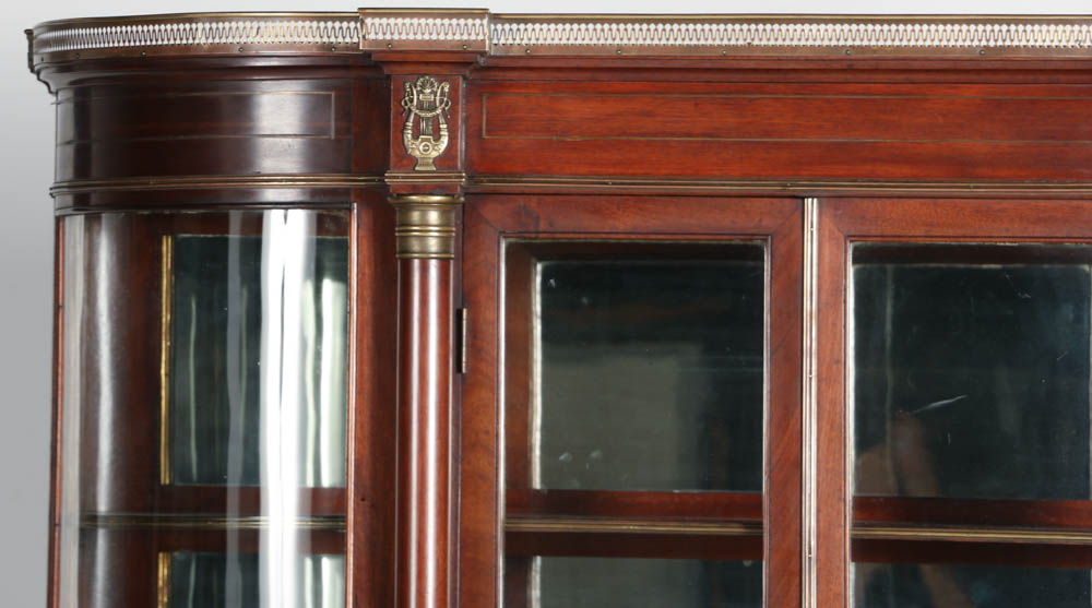 Early 20th Century Mahogany Two Piece China Cupboard