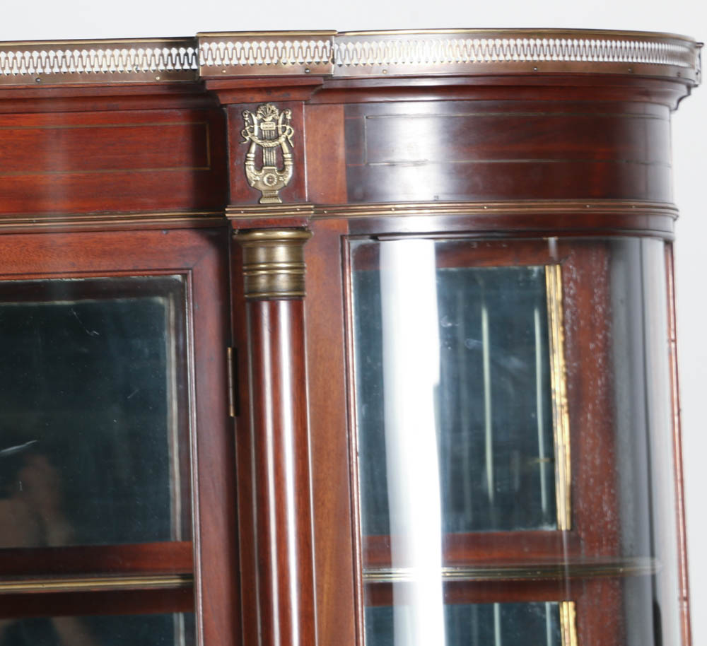 Early 20th Century Mahogany Two Piece China Cupboard