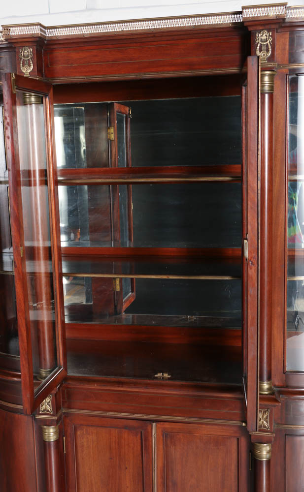 Early 20th Century Mahogany Two Piece China Cupboard