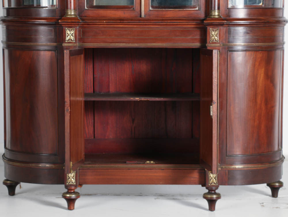 Early 20th Century Mahogany Two Piece China Cupboard