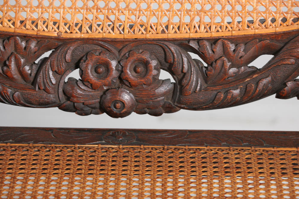 Early 20th Century Oak Caned Seteé