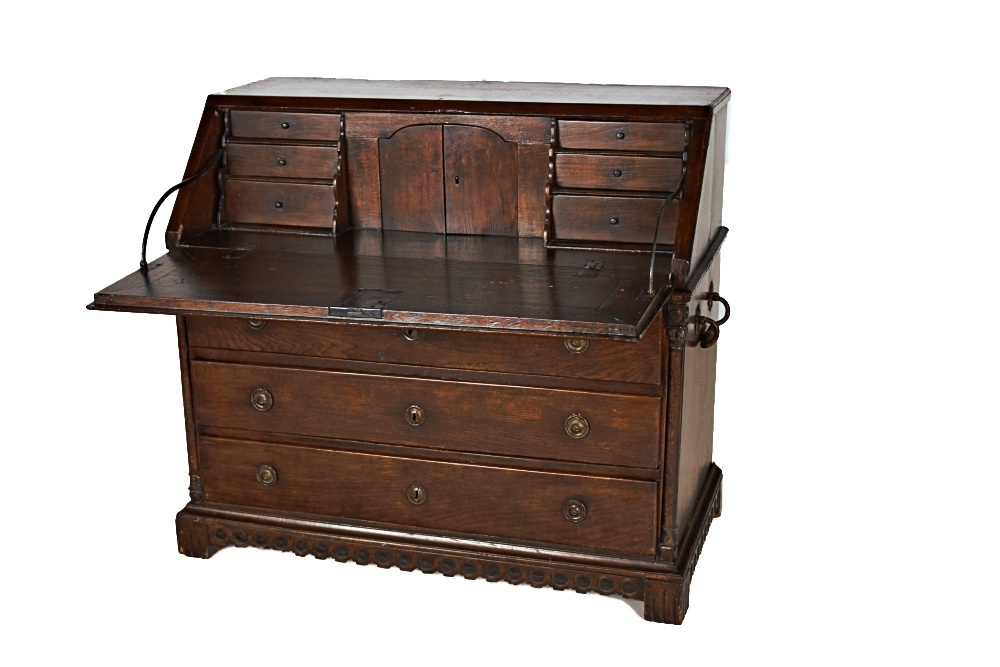Splendid Circa 1820 French Oak Slant Front Secretary