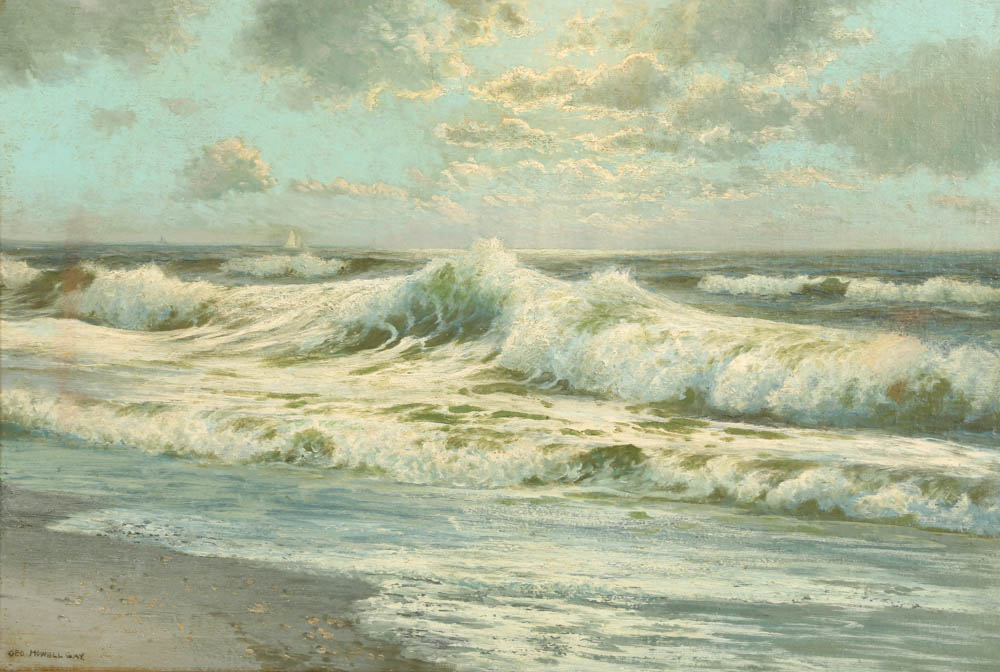 George Howell Gay (1858-1931) Painting Titled "Breaking Waves"