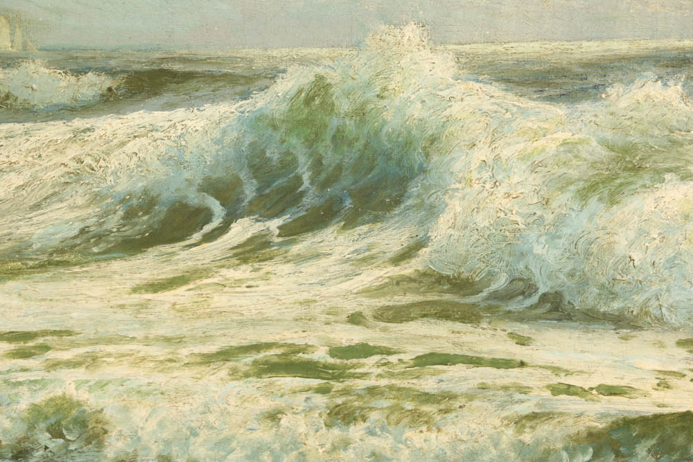 George Howell Gay (1858-1931) Painting Titled "Breaking Waves"