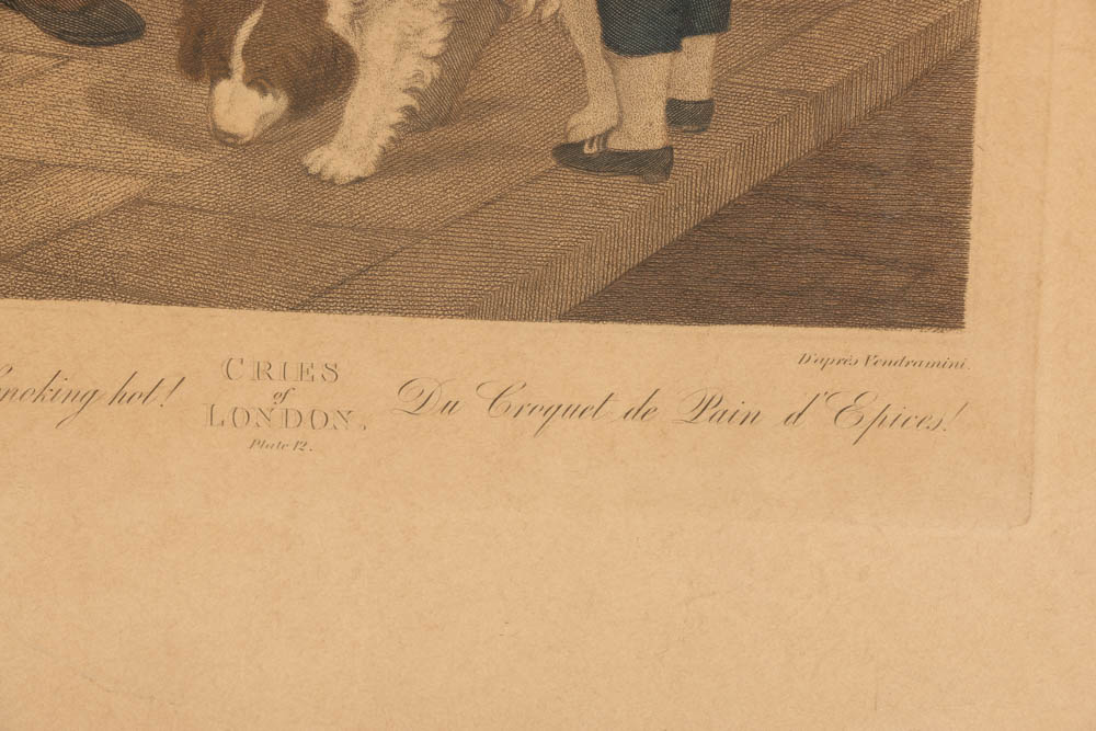 "Cries of London" Plate 9 and 12 Colored Engraving