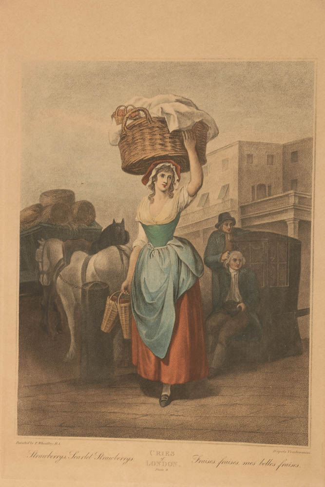 "Cries of London" Plate 9 and 12 Colored Engraving