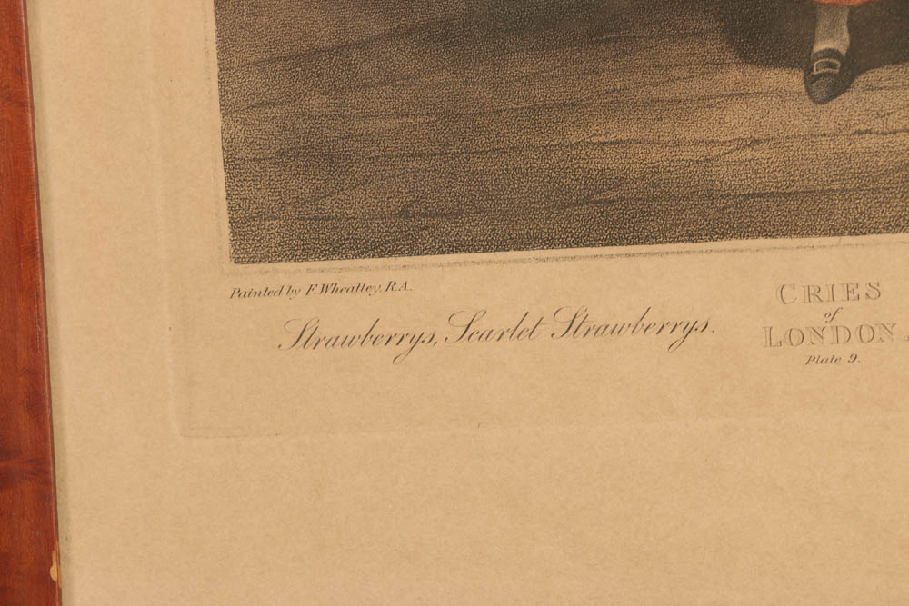 "Cries of London" Plate 9 and 12 Colored Engraving