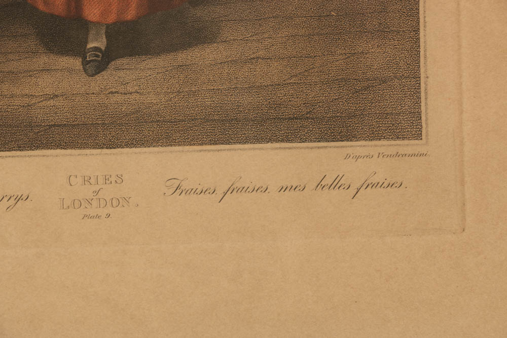 "Cries of London" Plate 9 and 12 Colored Engraving