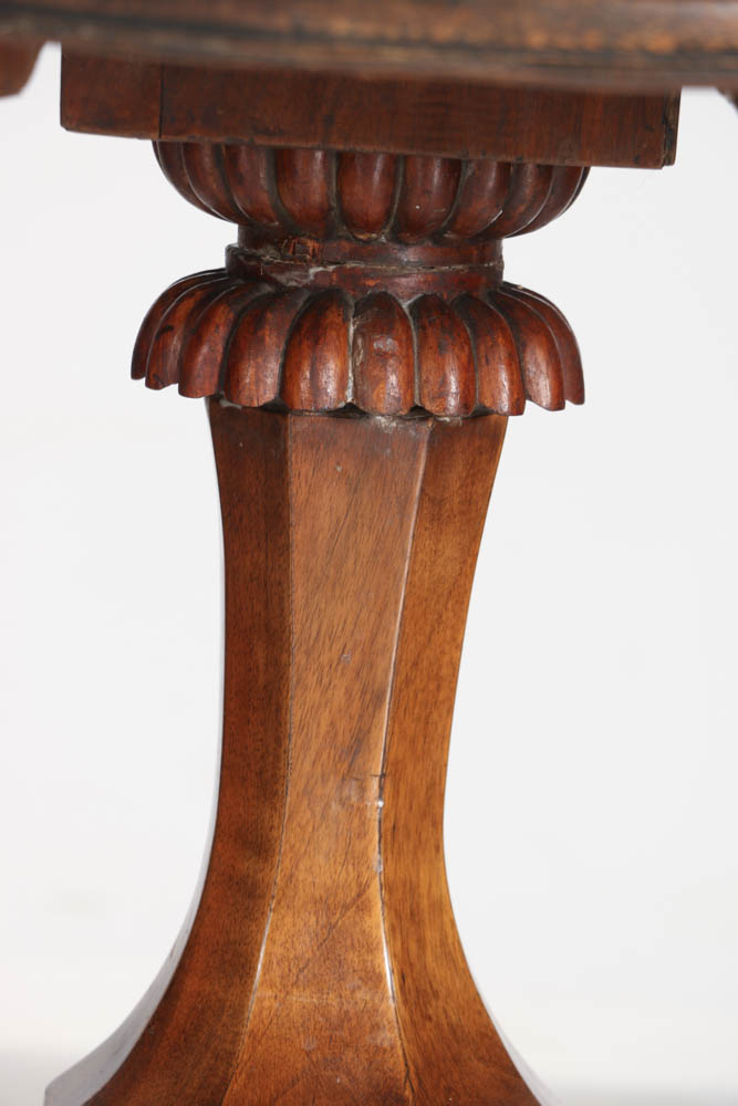 19th Century Italian Walnut Tilt Top with Delicate Marquetry