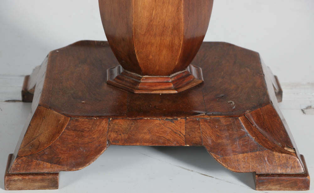 19th Century Italian Walnut Tilt Top with Delicate Marquetry