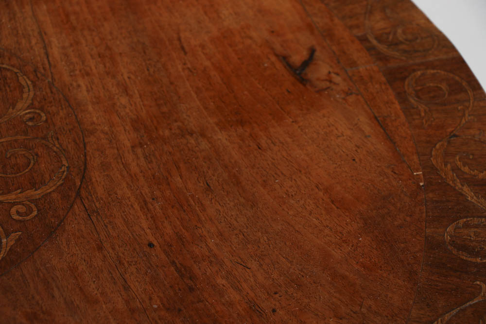 19th Century Italian Walnut Tilt Top with Delicate Marquetry