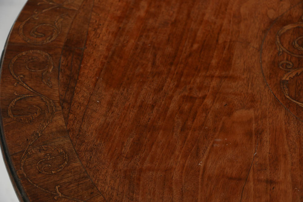 19th Century Italian Walnut Tilt Top with Delicate Marquetry