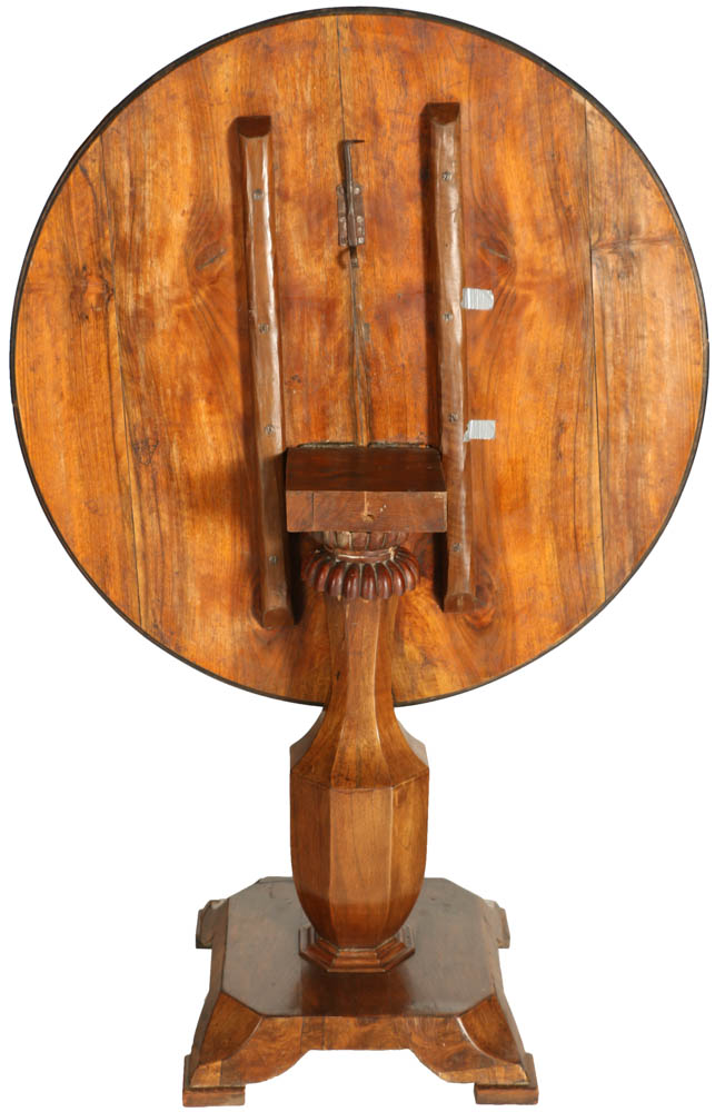 19th Century Italian Walnut Tilt Top with Delicate Marquetry