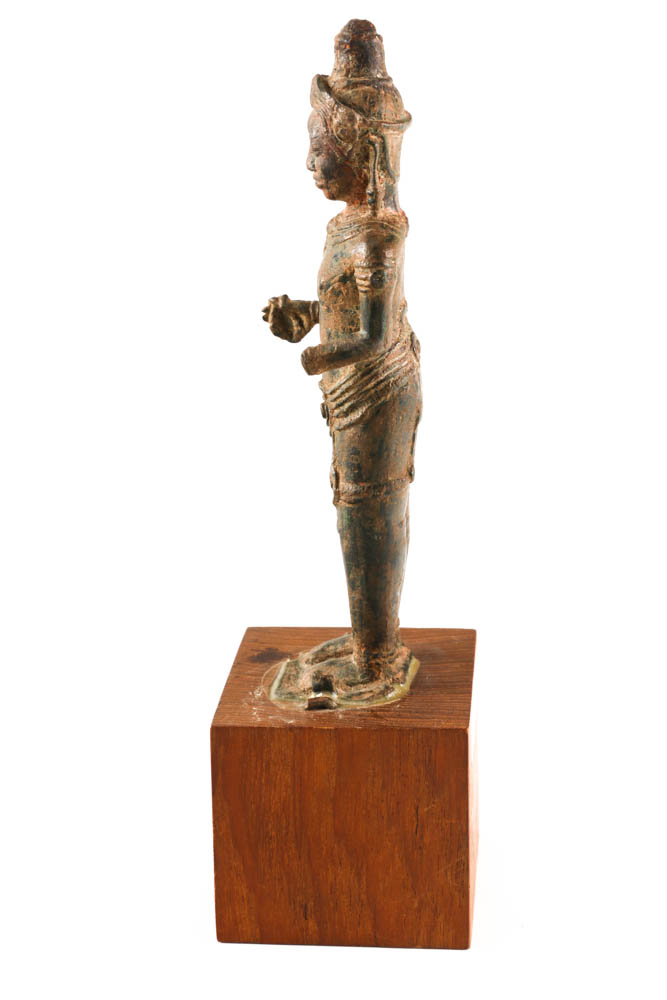 Cambodian Angkor Style Metal Statue