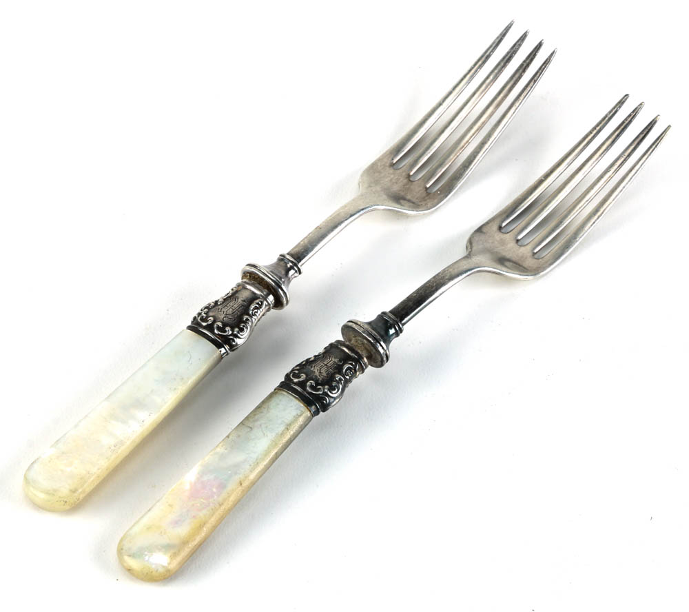 Antique Mother of Pearl Handle Luncheon Set for Five