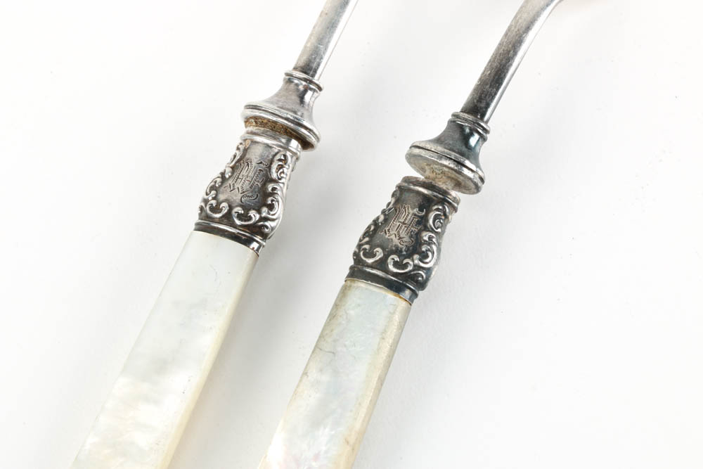 Antique Mother of Pearl Handle Luncheon Set for Five