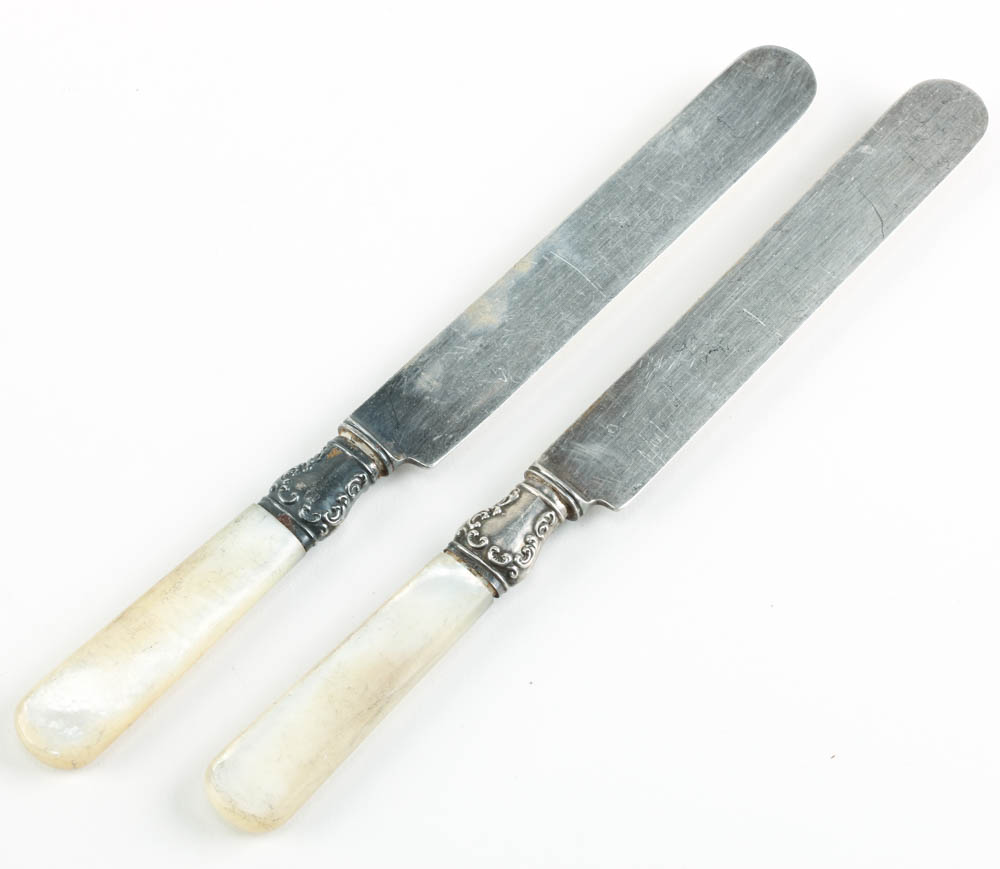 Antique Mother of Pearl Handle Luncheon Set for Five