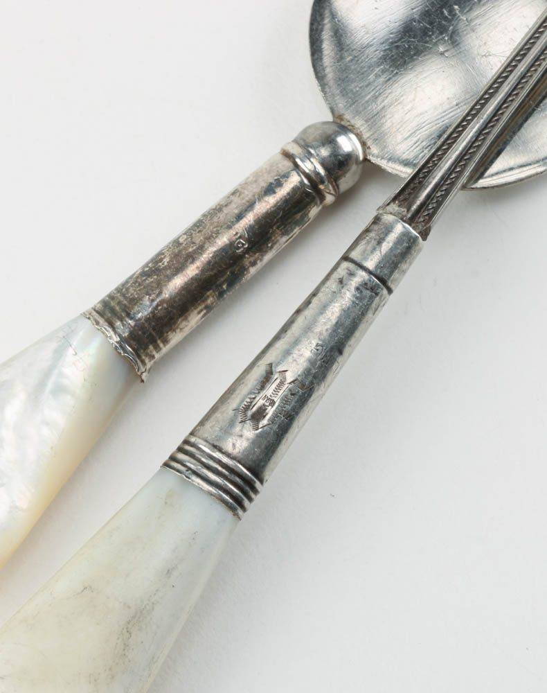 Antique Mother of Pearl Handle Luncheon Set for Five