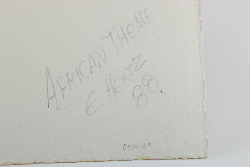 Beth Herth Original Abstract Watercolor "African Theme"