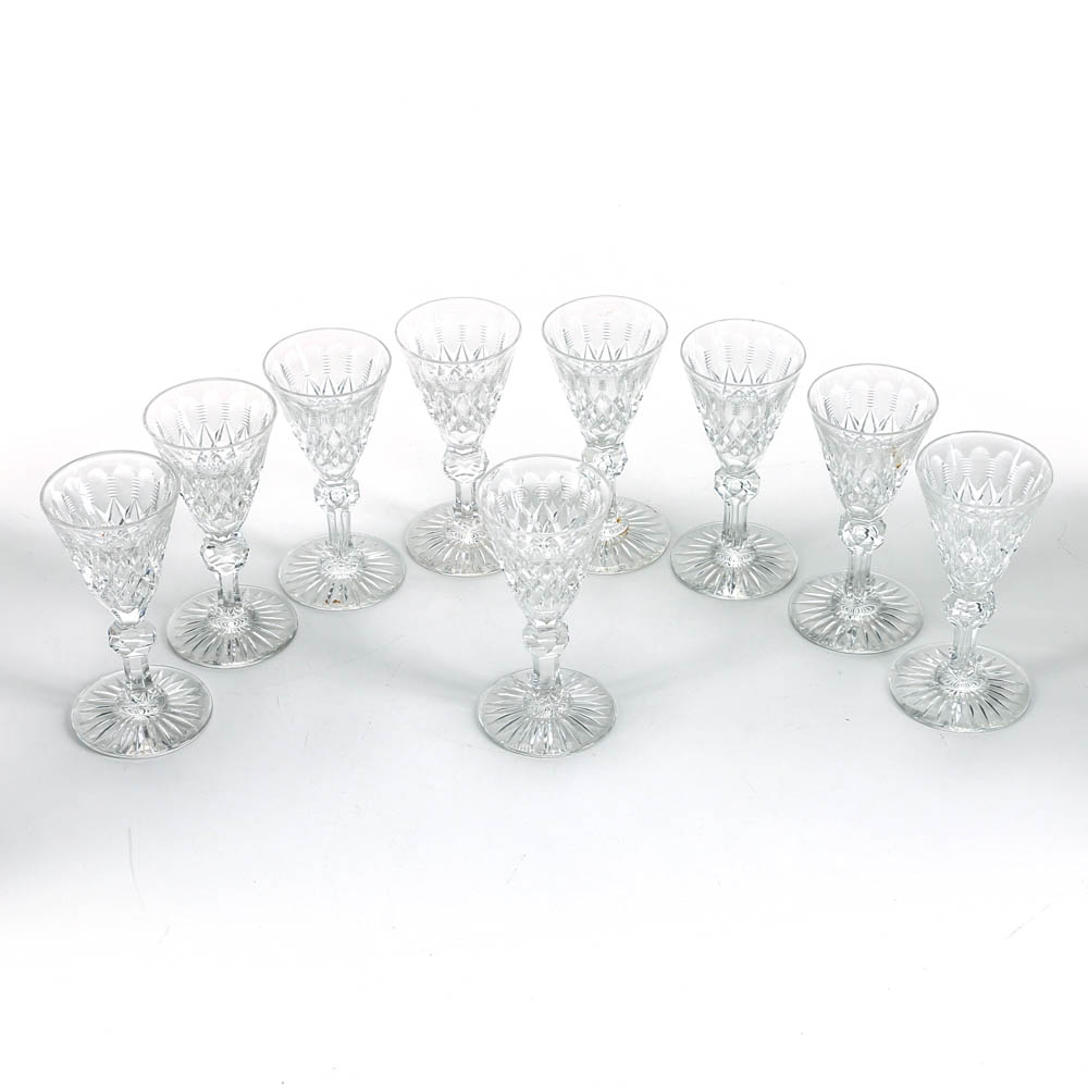 Beautiful Antique Cut Crystal Aperitif Stemware, Set of Nine