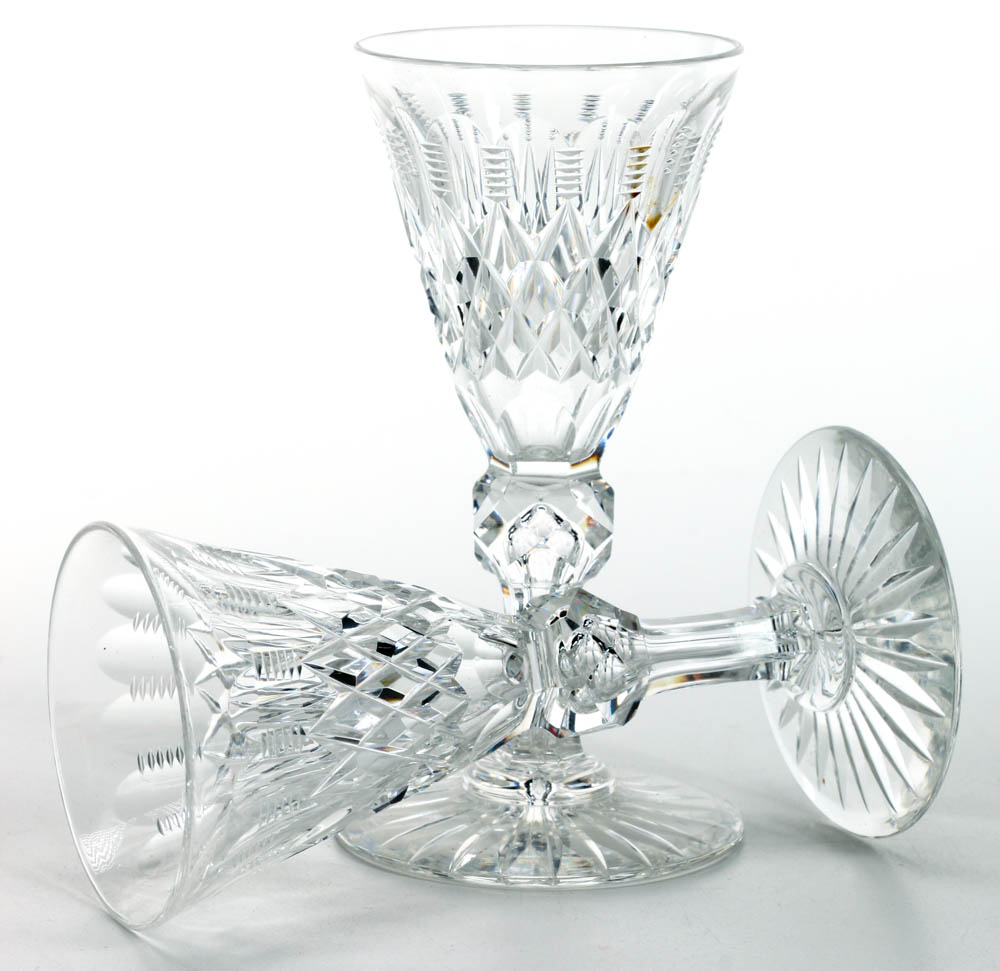 Beautiful Antique Cut Crystal Aperitif Stemware, Set of Nine