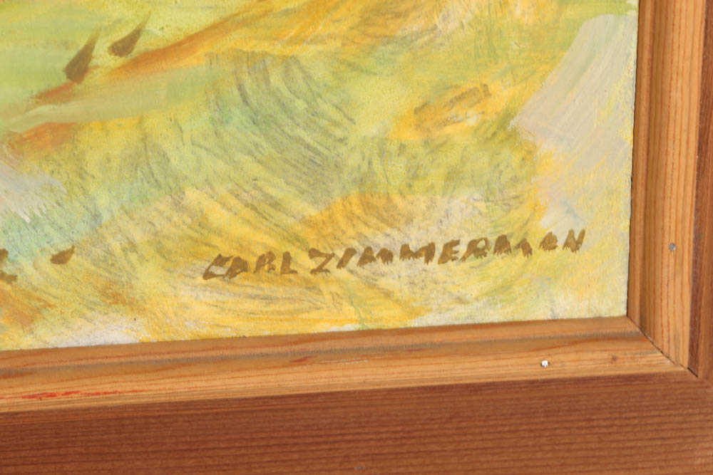 Original Oil On Board by Carl Zimmerman