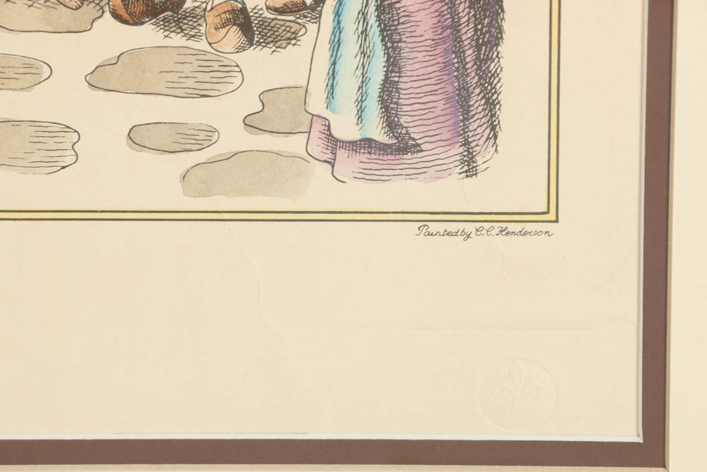 Hand Colored Etching "Tl Dentisal"