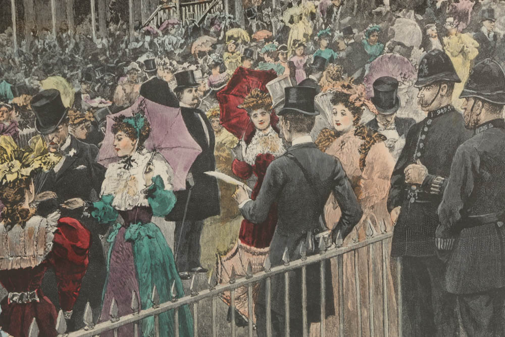 Hand Colored Etching Titled "Royal Ascot...The Enclosure"