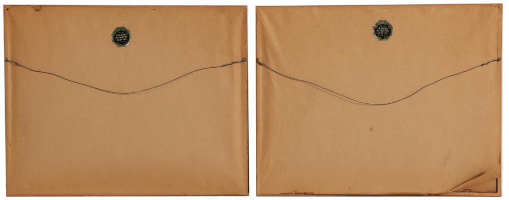 Pair of Framed Chinese Folded Fan Prints