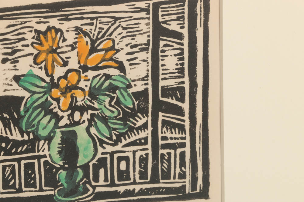 Edgar Yaeger Hand Colored Woodblock Print