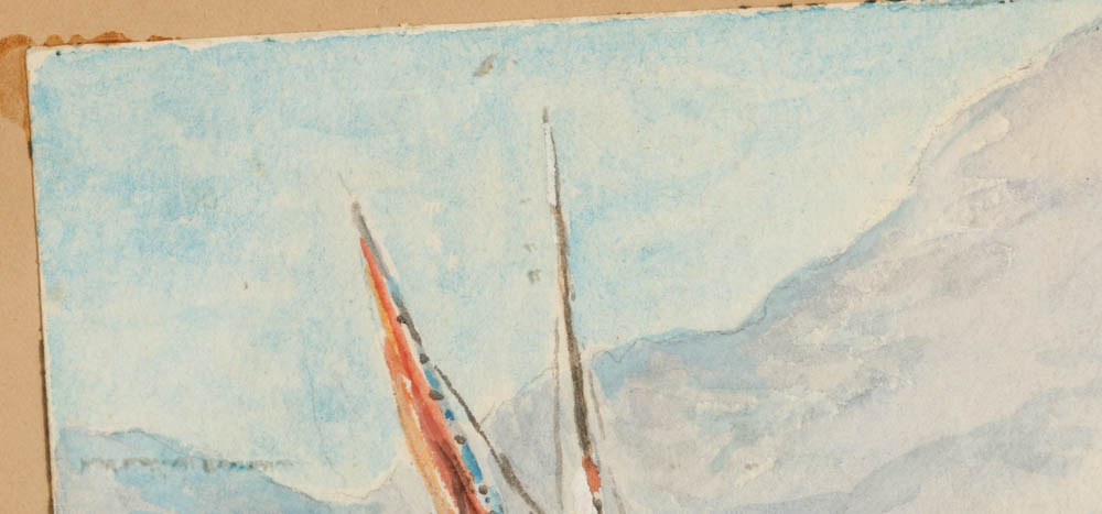 "In Mentone Harbor", Watercolor by Frank Henry Shapleigh