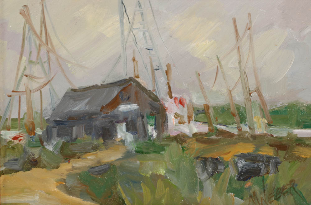 Small Original Oil on Board Painting by Martha E. Weber