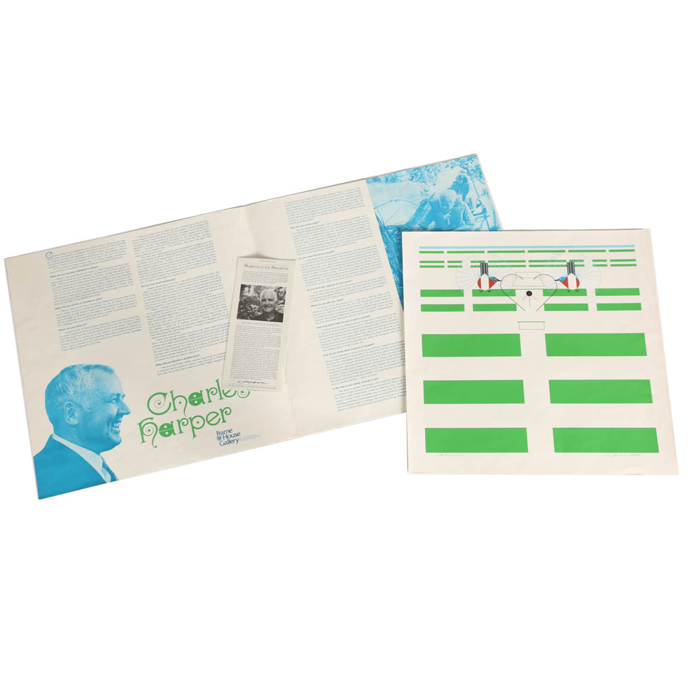 Charley Harper Serigraph "Bluebirds in the Bluegrass, Signed