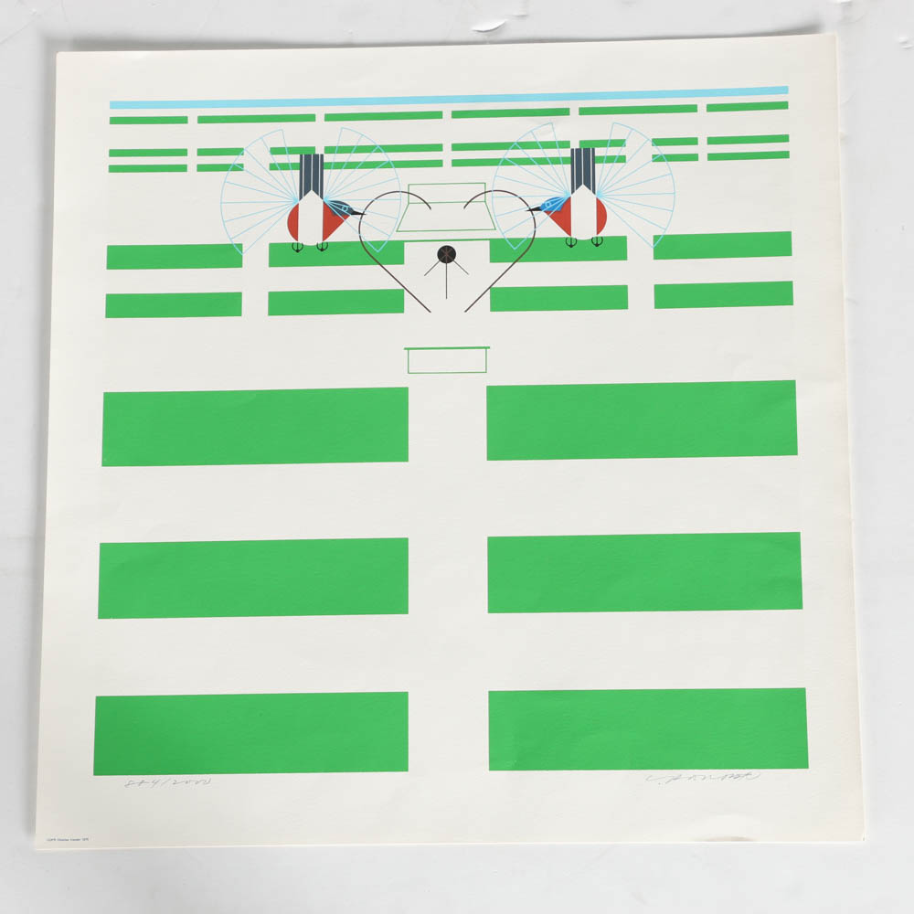 Charley Harper Serigraph "Bluebirds in the Bluegrass, Signed