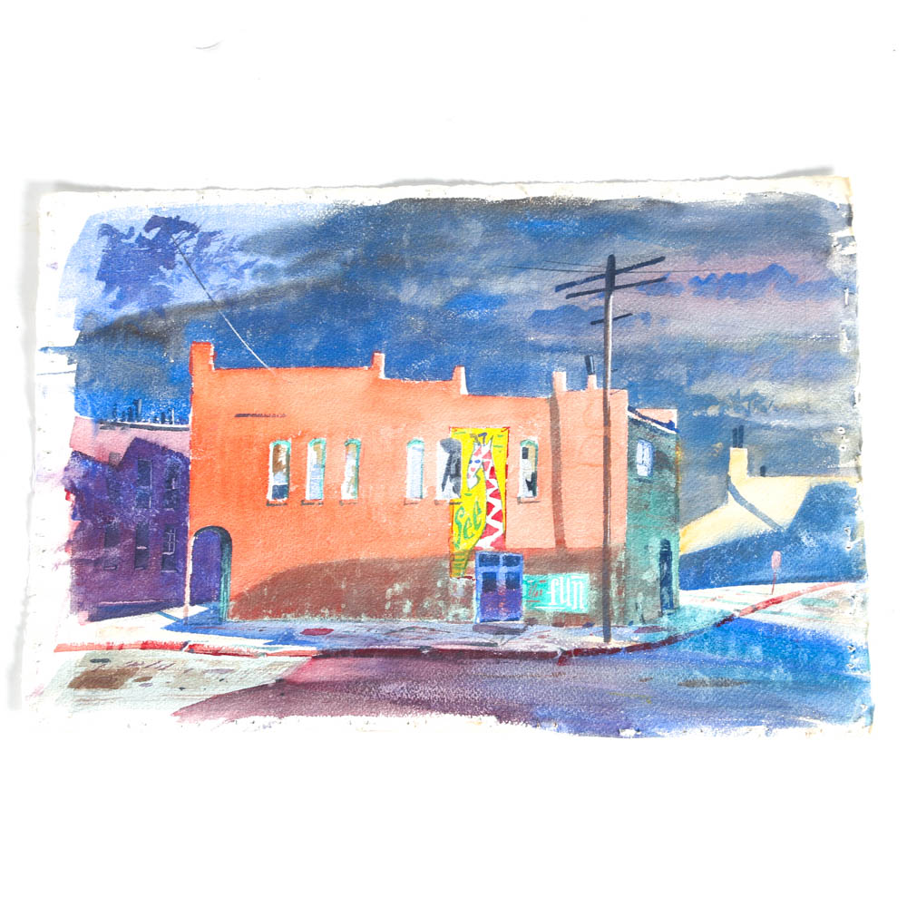 Wesley Kime Original Urban Scene Watercolor